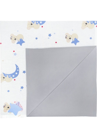 Ezh Collection 1021 Çift Taraflı Pazen Bebek Battaniye Mavi