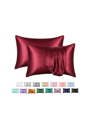 Iskandinav Ipek Yastık Kılıfı Beyaz Siyah Gri Mavi Yatak Dekoratif Yastık Lüks Wine Red 1pcx51x66cm 20x26in Wine Red
