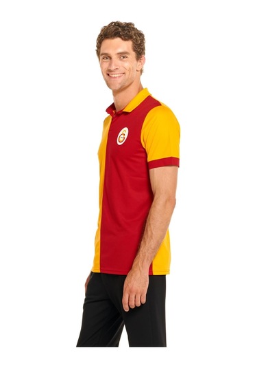 Galatasaray Lisanslı Match Day Polo T-shirt + Bileklik + Şal Kaşkol Set Ahşap Kutulu Sarı