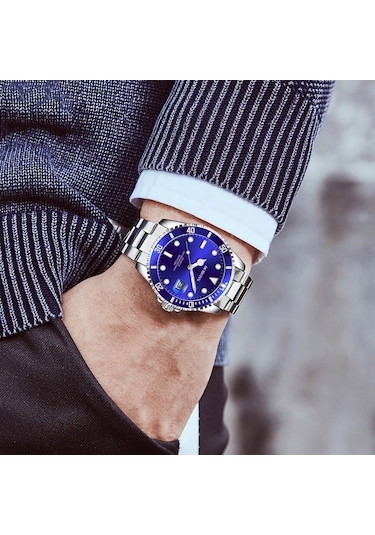 Sones Skmeı 2031 Çok İşlevli Açık Hava Su Geçirmez Kronograf Erkek Spor Saati Gümüş