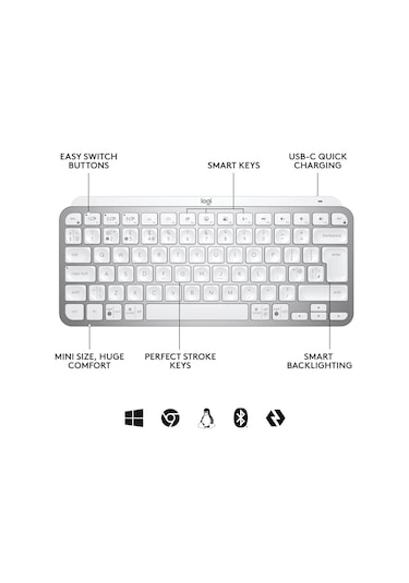 Logitech MX Keys Mini For Business Kablosuz İngilizce Q Klavye