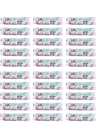 Lixo Büyük Boy Çöp Torbası 65x80 Cm 10lu Rulo x 30 Paket 300 Adet