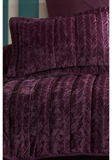 Elart Comfort Yeni Nesil Çift Kişilik Uyku Seti - 3 Parça Velvet Mürdüm (230x220)