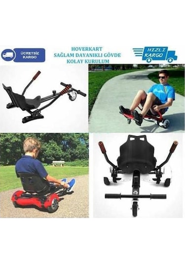 Hoverkart Elektrikli Kaykay Koltuk Smart Scooter Hovercard Aparat Siyah