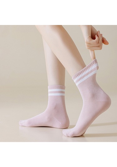 Lemestar Kadınlar İçin Yüksek Kaliteli Pamuklu Orta Boru Socks, Isı Sağlar, Konforlu Ve Dayanıklı, Sonbahar/kış Günlük Kullanıma Uygun Pembe