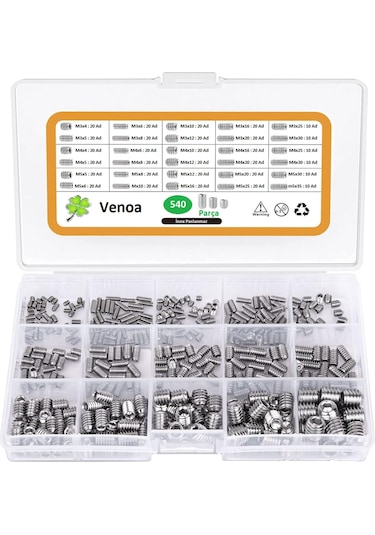 Venoa Ps540 Setskur Vida Seti M3, M4, M5 Çantalı 540 Parça
