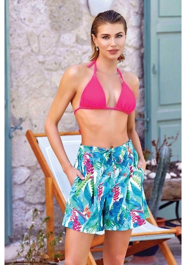Lapieno S035 Desenli Şort Mint