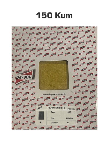 Dayson Kuru Zımpara 150 Kum 1 Adet Zımpara Sarı Renk Kalınlık İ