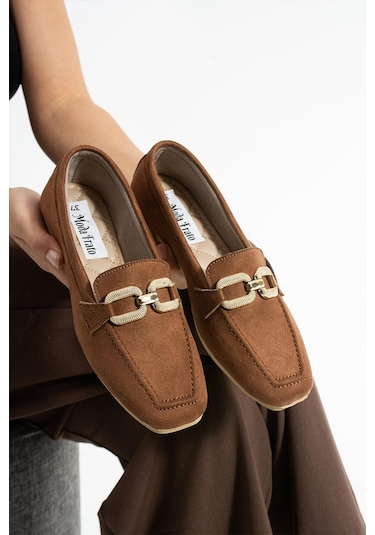 Modafrato ALY-165 Günlük Kadın Babet Ayakkabı - Taba