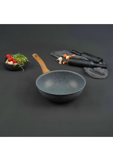 Leydi Marble Natura Granit Wok Tava 26 CM