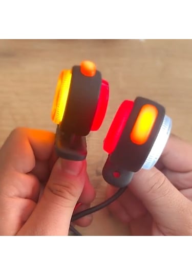 10 Adet Neon Ledli Takoz Lamba 12-24 Volt Sarı-kırmızı