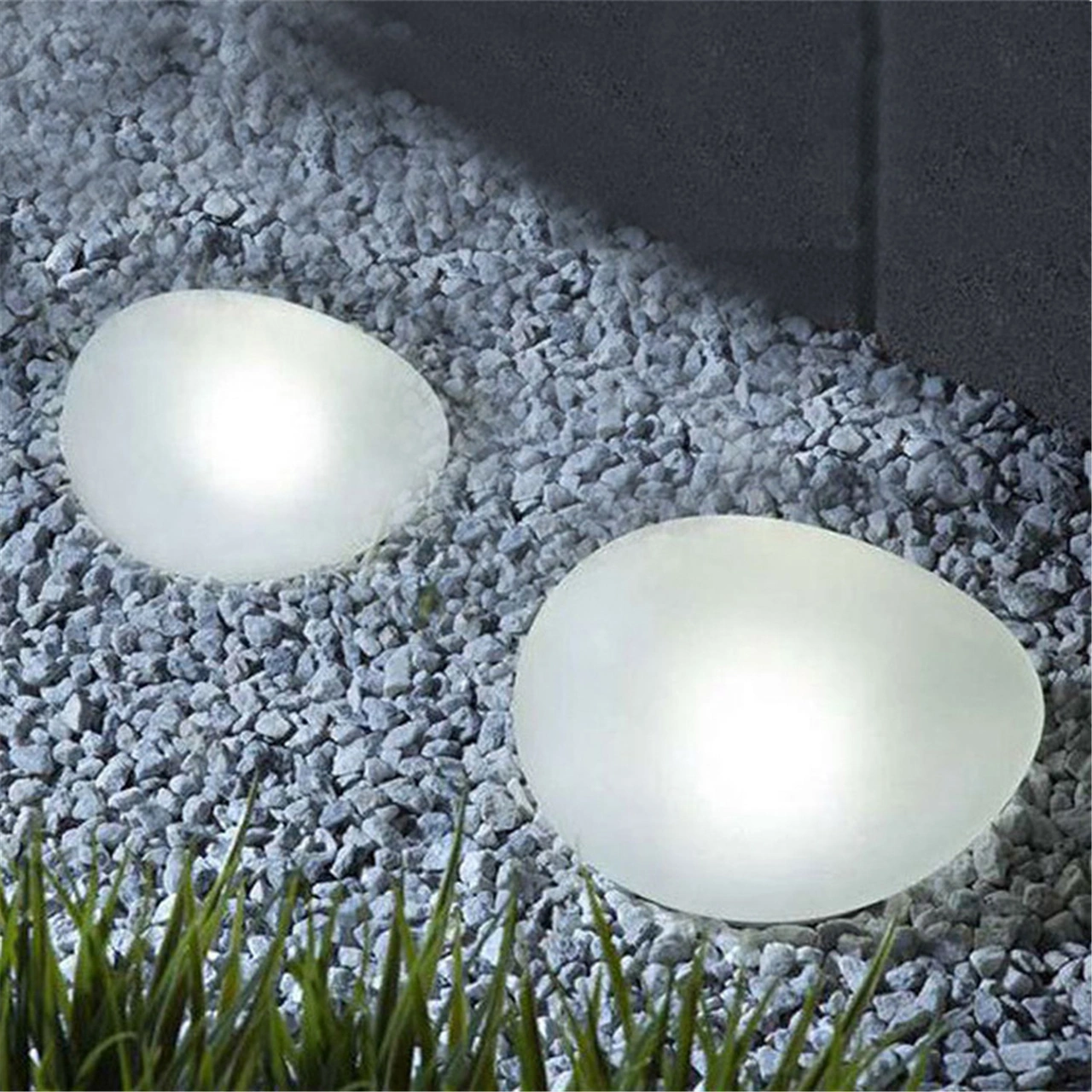 Moveevo Güneş Enerjili Taş Şekilli Bahçe Lambası - Ip55 Su Geçirmez 8 Saat Sürekli Aydınlatma - Led Beyaz Işık - Çiçeklik/çimenlik Dekorasyonu Beyaz