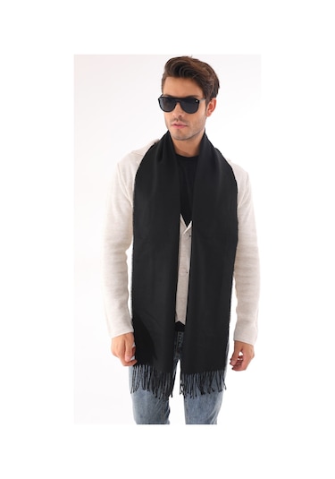 Ritagarcia Unisex Yumuşak Dokulu Siyah Atkı Siyah