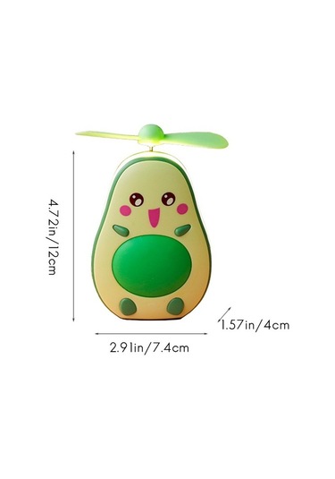 Mini Led Makyaj Aynası Ve Fan 2'si 1 Arada Entegre Sevimli Avokado Şekilli Pratik Taşınabilir Usb Şarjlı El Fanı, Kahverengi 6450 Renkli