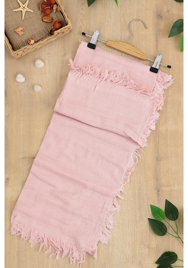 Kız Bebek 4 Katı Müslin Kundak Battaniye, Puset Öryüsü Stl6878 Beyaz - Fuşya