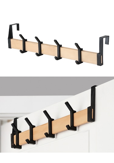 Nwood N-as 01 Masif Ahşap Organik Kapı Arkası Elbise Askısı Ahşap