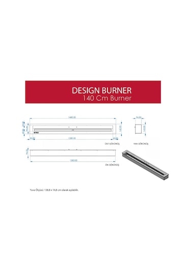 Starfire Design Burner Bioethanol Şömine 140 Cm