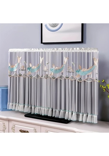 Willowhaven Pembe Tv Örtüsü Manşet Yakalı Toz Geçirmez Plastik Sert Kapak