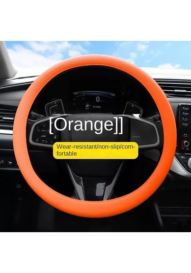 Çok Renkli Direksiyon Kılıfı Silikon Araba Elastik Eldiven Kılıfı Trend Araba Kılıfı Evrensel Turuncu
