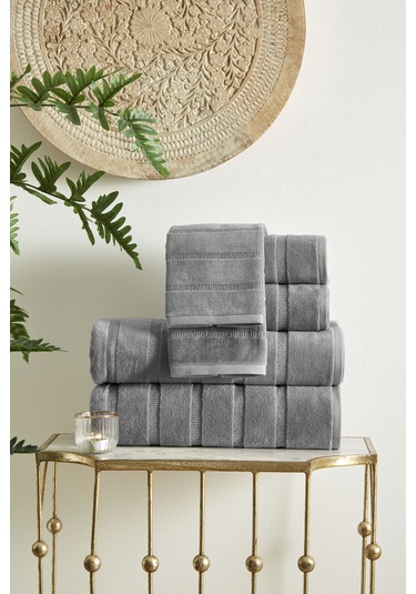 Sadem Organik Stripe Mutfak Ve Kurulama Havlusu 30x50 Cm Gri