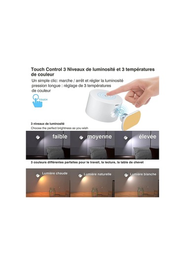 Usb Şarj Portlu Dokunmatik Led Duvar Lambası 3 Parlaklık Seviyesi Diğer