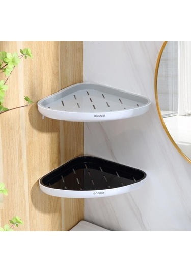 Novahub Siyah Mengnı Köşe Depolama Rafı, Banyo Organizatör, Çok Fonksiyonlu, Ev Boşaltılabilir, Tuvalet Aksesuarları Siyah