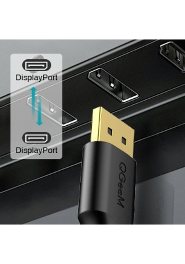 Qgeem QG-HD16 DP 4K / 60Hz HD Video Adaptörü Kablosu 1 Metre