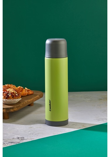 Cooker 750 Ml Çift Kat Sızdırmaz, Çift Kapak Sistemi Paslanmaz Çelik Termos - 12 Saat Sıcak 24 Saat Soğuk - Kamp, Outdoor, Piknik, Ofis, Otel, Kafe, Okul, Seyahat Yeşil