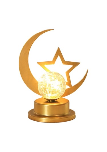 Novahub Ramazan Bayramı Gece Lambası Demir Ay Masa Lambası Mübarek Bayram Işığı Müslüman Tarzı Masa Dekor Lambası Diğer