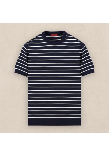 Sarar Interview Erkek Triko T-shirt 4109884 Lacivert