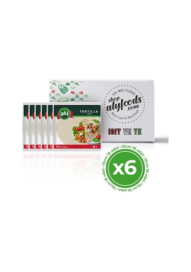 Aly Sade Tortilla Lavaş 15 CM 18'li Paket 6 x 540 G