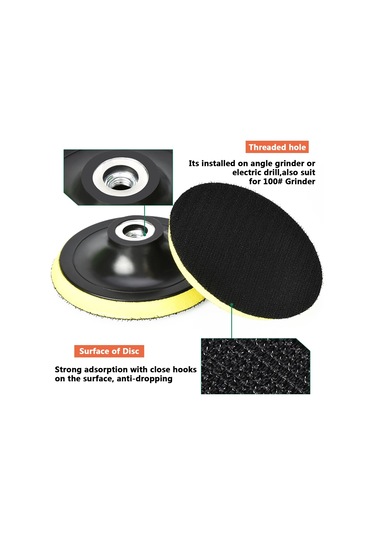 Sones 5 Adet Parlatma Diski Kendinden Yapışkanlı Sünger Disk Pnömatik Zımpara Vantuz, Boyut: 125mm M10