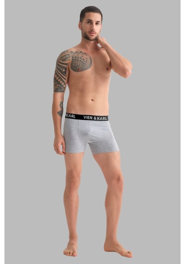 Erkek Siyah Gri Lacivert Paket Düz Likralı Boxer Şort 3 Lü Syh-gr-lv