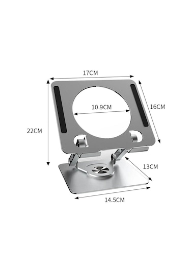 360 Derece Dönebilen Yükseltilmiş Masaüstü Ayarlanabilir Metal Tablet Standı