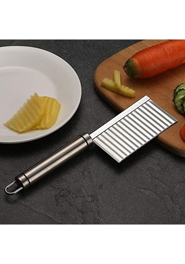 Patates Ve Havuç İçin Asılı Delikli Dalga Şekilli Doğrayıcı Paslanmaz Çelik Kırışık Sebze Kesici Diğer
