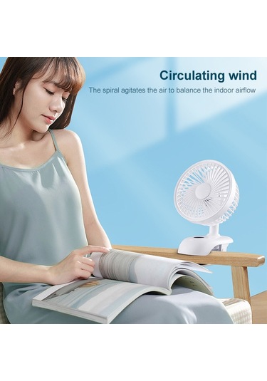 Led Ekranlı F601 Çok Fonksiyonlu Klipsli Elektrik Fan Blue