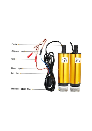 Dc 12 V / 24 V Dalgıç Pompa Pompalama İçin Dizel Yağ Su 51mm Su