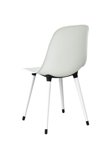 Vilinze Eames Beyaz Ahşap Ayak Plastik Beyaz Sandalye