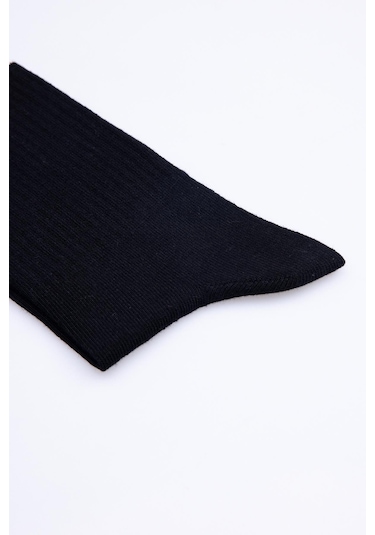 Tudors Unisex Çizgili Siyah Kolej Tenis Çorabı-28758 - Erkek Siyah