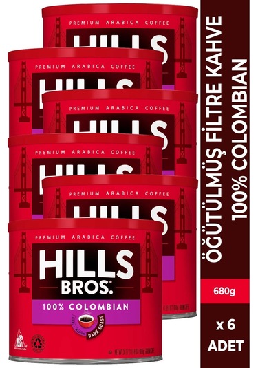 Hills Bros Colombian Filtre Kahve 6 x 680 G