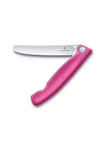 Victorinox 6.7836.f5b 11cm Pembe Tırtıklı Katlanabilir Domates Bıçağı Pembe