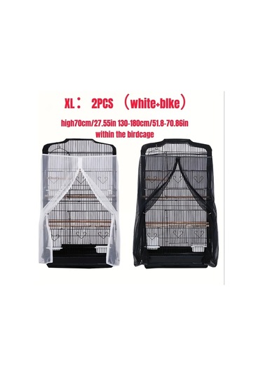 Willowhaven 2 Paket Siyah Beyaz Kafes Filesi - Tüy Geçirmez Toz Önleyici Kuş Ekipmanları