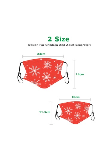 Wezone "yeniden Kullanılabilir Yıkanabilir Noel Desenli Maske - Çocuk Ve Yetişkinler İçin Rahat Koruma" Çok Renkli