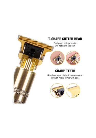 T9 Vintage Profesyonel Elektrikli Kablosuz Saç Kesici Tıraş Makinesi Erkekler İçin