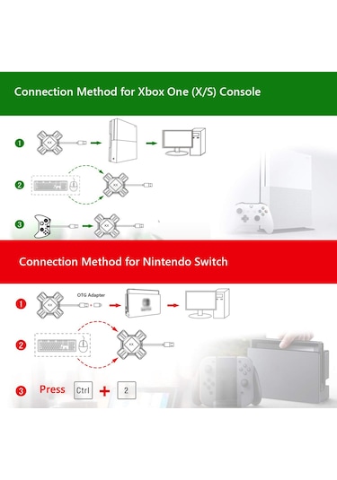 Springsun Klavye Klavye Mouse Adaptörü Taşınabilir Mouse Klavye Dönüştürücü Adaptör Yedek