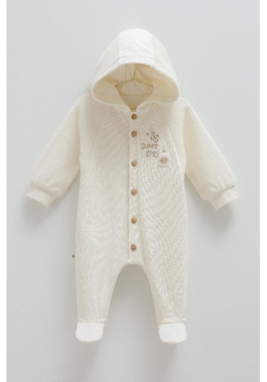 Caramell %100 Pamuk Color Word Bebek Tulum Crml.te1983 Krem