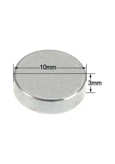10 Adet Yuvarlak, Neodyum Mıknatıs, 10x3 Mm, Süper Güçlü Magnet