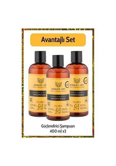 Dökülme Karşıtı Keratin Ve Kafein Içeren Sülfatsız Güçlendirici Şampuan 400 Ml X3 Set