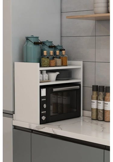 Terzgah Üstü Mikrodalga Fırın Rafı Tezgah Üstü Raf Midi Mini Fırın