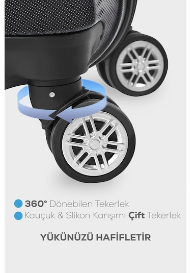 Polo&Sky Spring Model Siyah Renk Büyük Boy Valiz Bavul Siyah